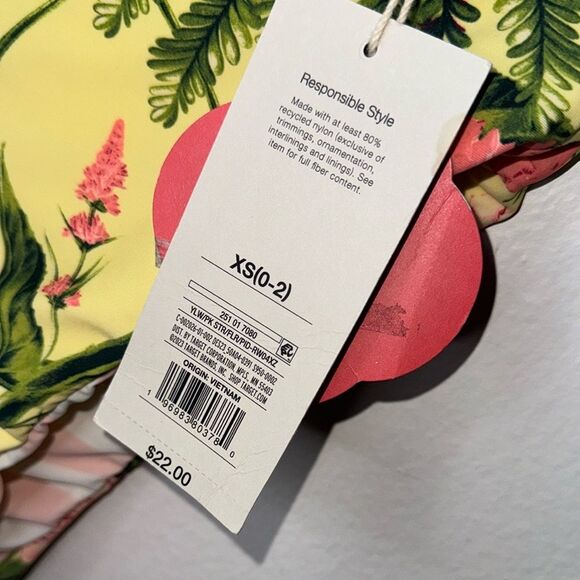 Agua Bendita x Target Peony Botanical/Stripe Print Reversible High-Waist Cheeky - Picture 5 of 8